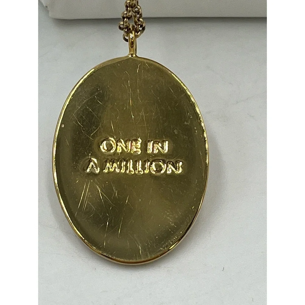 Kate Spade Oval Pave Script “A”One In A Million Pendant ‎ Gold Tone Necklace